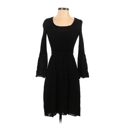 M Missoni Casual Dress - A-Line Scoop Neck 3/4 sleeves: Black Solid Dresses - Women's Size 38