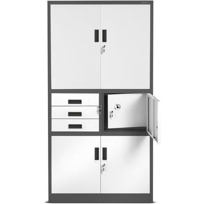 C018S ii Büroschrank Aktenschrank Tresor Schubladen Geheimfach Stahlblech 185 cm x 90 cm x 40 cm