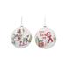 Transpac Glass 5.5 in. Multicolored Christmas Painted Snowman with Friends Ornament Set of 2