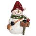 Transpac Resin 7.25 in. Multicolored Christmas Carved Snowman Figurine