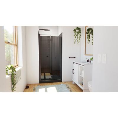 Dreamline DreamLine Aqua-Q Fold 36 inch D x 36 inch W x 78 3/4 inch H Frameless Bi-fold Shower Door in Oil Rubbed Bronze, Shower Base, and Wall Kit in Black DL-6526QC-88-06