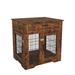 Tucker Murphy Pet™ 30" Furniture Style Dog Crate End Table W/Drawer Pet Kennels Double Doors Dog House Indoor Use Wood in Brown | Wayfair