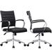 Ebern Designs Mikkia Mid Back Ribbed Ergonomic Conference Chair Aluminum/Upholstered in Gray/Black/Brown | 37 H x 24 W x 24 D in | Wayfair