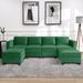 Green Sectional - Mercer41 Emmaliese 114.5" Wide Symmetrical Modular Sofa & Chaise Sectional w/ Ottoman | 33.8 H x 114.5 W x 55.1 D in | Wayfair