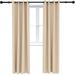 Indoor/Outdoor Room-Darkening Curtain Panels with Grommet Top - Beige