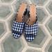 J. Crew Shoes | J. Crew Blue Gingham Heels | Color: Blue | Size: 9