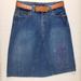 Disney Skirts | Disney Store Women's Blue Jean Skirt With Belt & Mickey Size 12 | Color: Blue/Purple | Size: 12