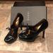 Gucci Shoes | Gucci Black Leather With Gold Hardware Heels | Color: Black/Gold | Size: 6.5