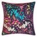 Edie @ Home Indoor/Outdoor Abstract Allover Butterfly Wings Decorative Throw Pillow 20X20, Black Mag by Edie@Home in Black Magenta Multi