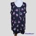 Lularoe Tops | Lularoe Rachael Size L Zip Front Sleeveless Nwt | Color: Black/Purple | Size: L