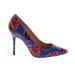 J. Crew Shoes | J. Crew Slip On Stilettos Edgy Blue Print Shoes /9 | Color: Blue/Pink | Size: 9