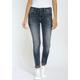 Skinny-fit-Jeans GANG "94MORA" Gr. 33 (42), N-Gr, blau (dark heavy wash blue)) Damen Jeans Röhrenjeans mit 3-Knopf-Verschluss und Passe vorne