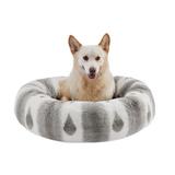 Best Friends by Sheri Patterned Lux Faux Fur Calming Small Donut Dog Bed Polyester in Gray | 8.5 H x 30 W x 30 D in | Wayfair 70752