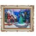 Kurt Adler Light Up Musical Village Scene Frame Wood/Plastic in Brown | 7.48 H x 4 W x 8.7 D in | Wayfair JEL1314