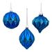 Kurt Adler Sequin 3 Piece Ball Ornament Set Glass in Blue | 3.5 H x 3 W x 2.5 D in | Wayfair GG1015