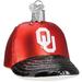 Old World Christmas Oklahoma Sooners Baseball Cap Hanging Figurine Ornament Glass in Black/Red/White | 2.5 H x 2.5 W x 3.5 D in | Wayfair 60419