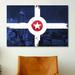 Winston Porter Indianapolis Flag, City Skyline Graphic Art on Canvas Metal in Black/Blue/White | 26 H x 40 W x 1.5 D in | Wayfair