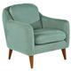 Fauteuil Ashild Pin massif Marron et Tissu vert clair - Vert