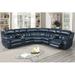 Blue Reclining Sectional - Winston Porter Power Motion Sectional Faux Leather | 40 H x 118 W x 98 D in | Wayfair 1DEE5C6AEE1B43499000E1FF2DF966B1