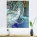 Wrought Studio™ Turquoise Liquid Art - Modern Canvas Wall Decor Metal in Blue/Gray/Green | 32 H x 16 W x 1.5 D in | Wayfair