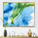 Wrought Studio™ Green Blue Splashes Inks II - Modern Canvas Wall Art Canvas in Blue/Green/White | 16 H x 32 W x 1 D in | Wayfair