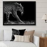 Ebern Designs Leopard In Black & White - Traditional Canvas Wall Decor Canvas, Cotton in Black/White | 12 H x 20 W x 1 D in | Wayfair