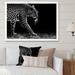 Ebern Designs Leopard In Black & White - Traditional Canvas Wall Decor Metal in Black/White | 16 H x 32 W x 1 D in | Wayfair