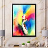 Mercer41 Multicolor Abstract Fashion Woman - Glam Canvas Wall Decor Canvas in Blue/Red/Yellow | 12 H x 8 W x 1 D in | Wayfair