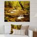 Millwood Pines Beautiful Autumn Forest River - Traditional Canvas Wall Decor Canvas, Cotton in Black/Green/Yellow | 8 H x 12 W x 1 D in | Wayfair