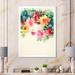 House of Hampton® Beige Floral Woman Portrait Iii - Glam Canvas Wall Decor Plastic in Green/Red/White | 44 H x 34 W x 1.5 D in | Wayfair