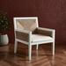Accent Chair - Birch Lane™ Hudgins Woven Accent Chair Linen/Wood in White | 30.9 H x 24.8 W x 25.5 D in | Wayfair 108E956B37E442849877D66119DFB371