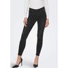 Skinny-fit-Jeans ONLY "ONLWAUW MID SK BJ1097", Damen, Gr. L (40), Länge 30, schwarz (washed schwarz), Denim/Jeans, Obermaterial: 56% Baumwolle, 39% Polyester, 3% Viskose, 2% Elasthan, Abriebeffekte, casual, Jeans 5-Pocket-Jeans
