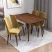 Even Modern Solid Wood Walnut Dining Table and 4 Dining Chairs Set in Yellow