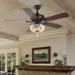 Quinn 52" 3-Light Rustic Farmhouse Iron/Wood Bead Mobile-App/Remote-Controlled LED Ceiling Fan, by JONATHAN Y