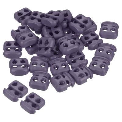 Cord Locks, 100 Pack Oval Spring Toggle Stopper, Gray