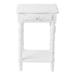 28" White Vintage Distressed Side Table with Drawer