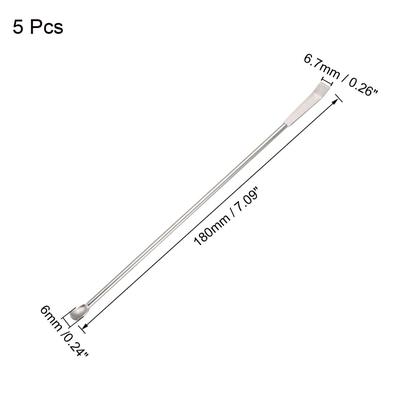 Micro Sampling Reagent Spoon 2 in 1 Stainless Steel Mixing Spatula 5Pcs - 180mm