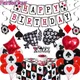 Fournitures de fête d'anniversaire sur le thème du casino décoration de fête banderole de ballon