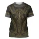 T-shirt imprimé 3D chevaliers templiers vintage pour hommes armure médiévale militaire chemise