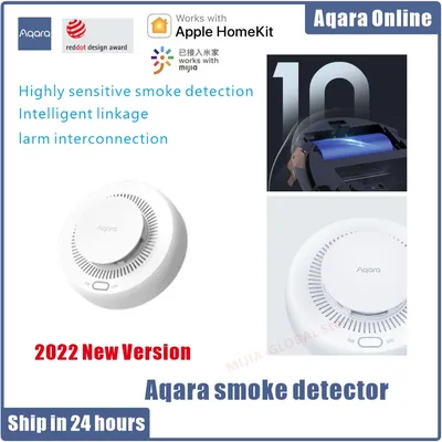 Aqara-Détecteur de fumée compatible Zigbee alarme incendie moniteur à distance intelligent son