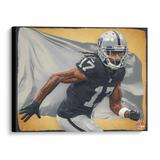 Davante Adams Las Vegas Raiders Stretched 20" x 24" Canvas Giclee Print - Designed by Artist Brian Konnick