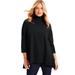 Plus Size Women's One+Only Mock-Neck Tunic by June+Vie in Black (Size 18/20)