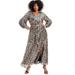 Plus Size Women's Evyre Side Slit Sequin Dress by June+Vie in Gold Sequin (Size 26/28)