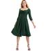 Plus Size Women's Sweetheart Swing Dress by June+Vie in Midnight Green (Size 18/20)