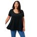 Plus Size Women's Short-Sleeve Swing One + Only Tee by June+Vie in Black (Size 18/20)