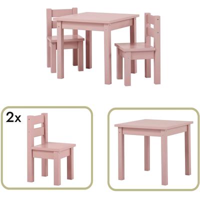 Kindersitzgruppe HOPPEKIDS "MADS Kindersitzgruppe", rosa (hellrosa), FSC-zertifizierter Holzwerkstoff, MDF, FSC-zertifiziertes teilmassives Holz, Sitzmöbel-Sets, in vielen Farben, mit zwei Stühlen Image