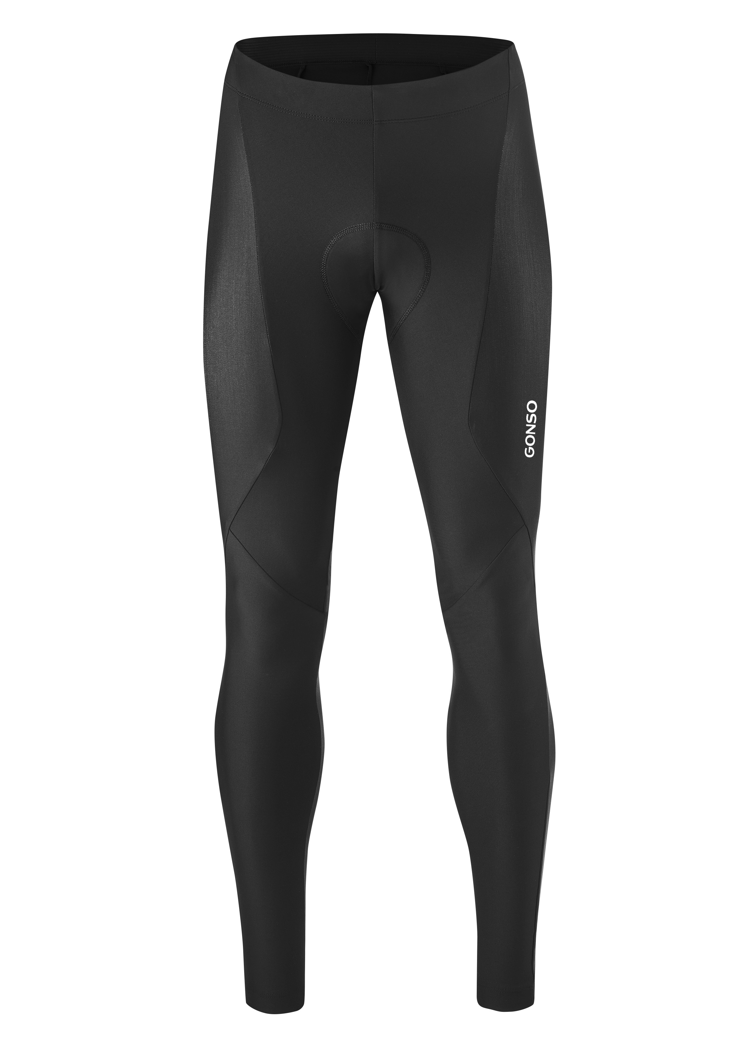Fahrradhose GONSO "Essential Tight SC M", Herren, Gr. 4XL, Normalgrößen, schwarz, 78% Polyester; 22% Elasthan, Hosen, Herren Radhose lang, atmungsaktive Radlerhose, Sitzpolster, Tight Fit Image