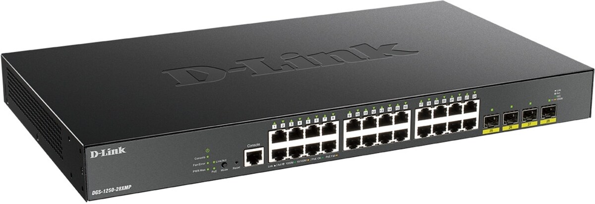 D-Link DGS-1250-28XMP 28-Port Smart Mgd. PoE+ Gigabit Switch Image