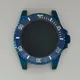 Boîtier de montre SUB bleu galvanisé acier inoxydable SION L verre saphir miroir pièces de