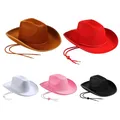 Chapeaux de Cowboy pour l'extérieur chapeau de Jazz pour femmes style Western Cowboy 28tf